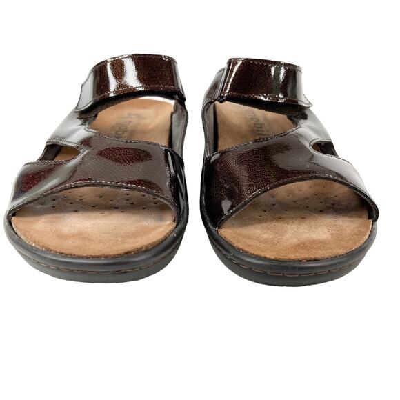 Mephisto Mobils Candy Slip On Sandals 38 Brown Patent - Picture 6 of 10